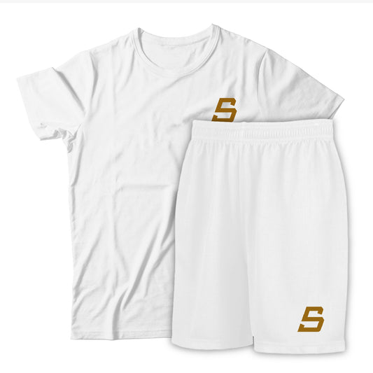 Big Sam T-shirt and shorts all white